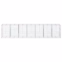vidaXL Gabion Basket with Cover Gabion Raised Bed Gabion Cage Galvanised Iron - 700 x 100 x 150 cm - Additional view 2