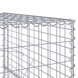 vidaXL Gabion Basket with Cover Gabion Raised Bed Gabion Cage Galvanised Iron - 700 x 100 x 150 cm - Additional view 5