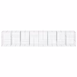 vidaXL Gabion Basket with Cover Gabion Raised Bed Gabion Cage Galvanised Iron - 800 x 100 x 150 cm - Additional view 2