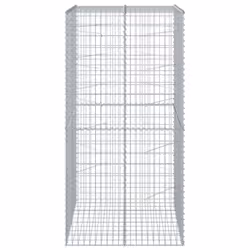 vidaXL Gabion Basket with Cover Gabion Raised Bed Gabion Cage Galvanised Iron - 100 x 100 x 200 cm - Additional view 2