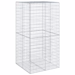 vidaXL Gabion Basket with Cover Gabion Raised Bed Gabion Cage Galvanised Iron - 100 x 100 x 200 cm - Additional view 4