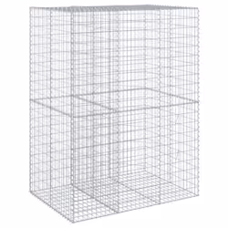 vidaXL Gabion Basket with Cover Gabion Raised Bed Gabion Cage Galvanised Iron - 150 x 100 x 200 cm - Additional view 4
