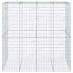 vidaXL Gabion Basket with Cover Gabion Raised Bed Gabion Cage Galvanised Iron - 200 x 100 x 200 cm - Additional view 2