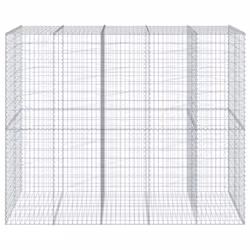 vidaXL Gabion Basket with Cover Gabion Raised Bed Gabion Cage Galvanised Iron - 250 x 100 x 200 cm - Additional view 2