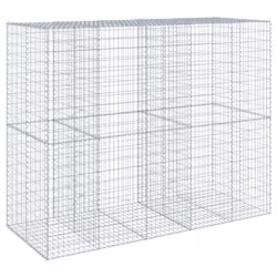 vidaXL Gabion Basket with Cover Gabion Raised Bed Gabion Cage Galvanised Iron - 250 x 100 x 200 cm - Additional view 4