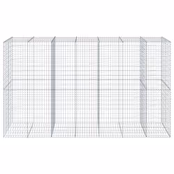 vidaXL Gabion Basket with Cover Gabion Raised Bed Gabion Cage Galvanised Iron - 350 x 100 x 200 cm - Additional view 2