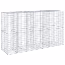 vidaXL Gabion Basket with Cover Gabion Raised Bed Gabion Cage Galvanised Iron - 350 x 100 x 200 cm - Additional view 4