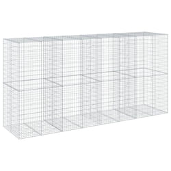 vidaXL Gabion Basket with Cover Gabion Raised Bed Gabion Cage Galvanised Iron - 400 x 100 x 200 cm