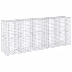 vidaXL Gabion Basket with Cover Gabion Raised Bed Gabion Cage Galvanised Iron - 500 x 100 x 200 cm