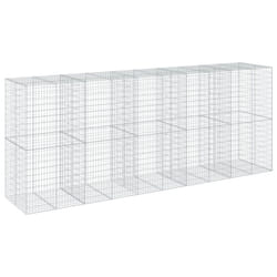 vidaXL Gabion Basket with Cover Gabion Raised Bed Gabion Cage Galvanised Iron - 500 x 100 x 200 cm