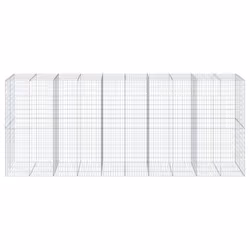 vidaXL Gabion Basket with Cover Gabion Raised Bed Gabion Cage Galvanised Iron - 500 x 100 x 200 cm