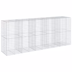 vidaXL Gabion Basket with Cover Gabion Raised Bed Gabion Cage Galvanised Iron - 500 x 100 x 200 cm - Additional view 4