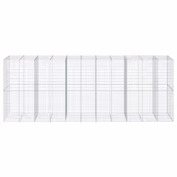 vidaXL Gabion Basket with Cover Gabion Raised Bed Gabion Cage Galvanised Iron - 550 x 100 x 200 cm - Additional view 2