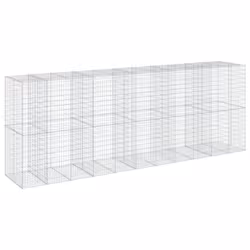 vidaXL Gabion Basket with Cover Gabion Raised Bed Gabion Cage Galvanised Iron - 550 x 100 x 200 cm - Additional view 4