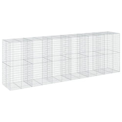 vidaXL Gabion Basket with Cover Gabion Raised Bed Gabion Cage Galvanised Iron - 600 x 100 x 200 cm