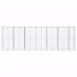vidaXL Gabion Basket with Cover Gabion Raised Bed Gabion Cage Galvanised Iron - 650 x 100 x 200 cm - Additional view 2