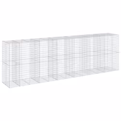 vidaXL Gabion Basket with Cover Gabion Raised Bed Gabion Cage Galvanised Iron - 650 x 100 x 200 cm - Additional view 4