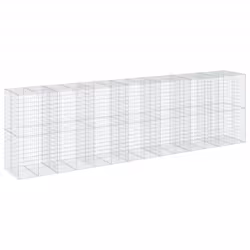 vidaXL Gabion Basket with Cover Gabion Raised Bed Gabion Cage Galvanised Iron - 700 x 100 x 200 cm