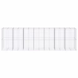 vidaXL Gabion Basket with Cover Gabion Raised Bed Gabion Cage Galvanised Iron - 700 x 100 x 200 cm