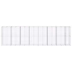 vidaXL Gabion Basket with Cover Gabion Raised Bed Gabion Cage Galvanised Iron - 750 x 100 x 200 cm - Additional view 2