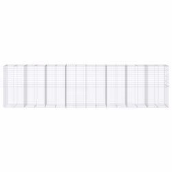 vidaXL Gabion Basket with Cover Gabion Raised Bed Gabion Cage Galvanised Iron - Additional view 2