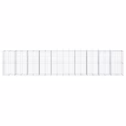 vidaXL Gabion Basket with Cover Gabion Raised Bed Gabion Cage Galvanised Iron - 1000 x 100 x 200 cm - Additional view 2