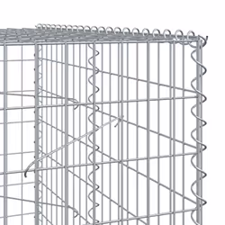vidaXL Gabion Basket with Cover Gabion Raised Bed Gabion Cage Galvanised Iron - 1000 x 100 x 200 cm - Additional view 5