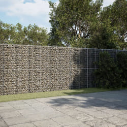 vidaXL Gabion Basket with Cover Gabion Raised Bed Gabion Cage Galvanised Iron