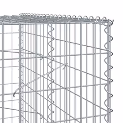 vidaXL Gabion Basket with Cover Gabion Raised Bed Gabion Cage Galvanised Iron - 1200 x 100 x 200 cm - Additional view 5
