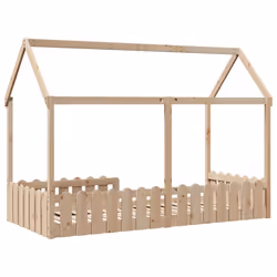 vidaXL Kids' House Bed Frame Home Bedstead Children Bed Base Solid Wood Pine - natural, 90 x 200 cm - Additional view 5