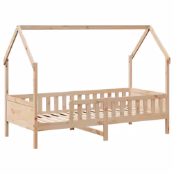 vidaXL Kids' House Bed Frame Toddler Bed Base Children's Bed Solid Wood Pine - brown, 90 x 200 cm - Additional view 2