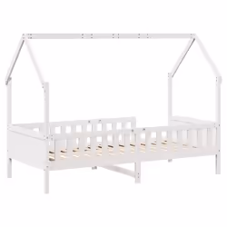 vidaXL Kids' House Bed Frame Toddler Bed Base Children's Bed Solid Wood Pine - white, 90 x 200 cm - Additional view 5