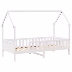 vidaXL Kids' House Bed Frame Toddler Bed Base Children's Bed Solid Wood Pine - white, 90 x 190 cm - Additional view 2