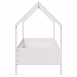 vidaXL Kids' House Bed Frame Toddler Bed Base Children's Bed Solid Wood Pine - white, 90 x 190 cm - Additional view 4