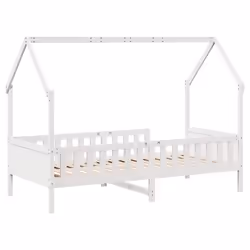 vidaXL Kids' House Bed Frame Toddler Bed Base Children's Bed Solid Wood Pine - white, 90 x 190 cm - Additional view 5