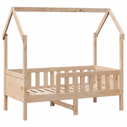 vidaXL Kids' House Bed Frame Toddler Bed Base Children's Bed Solid Wood Pine - brown, 80 x 160 cm - Additional view 2