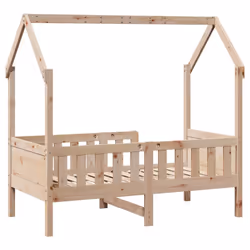 vidaXL Kids' House Bed Frame Toddler Bed Base Children's Bed Solid Wood Pine - brown, 80 x 160 cm - Additional view 5