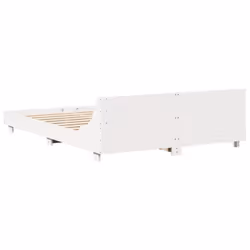 vidaXL Bed Frame with Headboard Wax Solid Wood Pine - white, 160 x 200 cm - Additional view 5