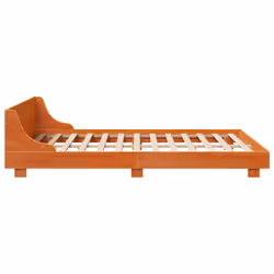 vidaXL Bed Frame with Headboard Wax Solid Wood Pine - wax brown, 160 x 200 cm - Additional view 4