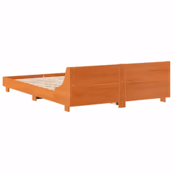 vidaXL Bed Frame with Headboard Wax Solid Wood Pine - wax brown, 150 x 200 cm - Additional view 5