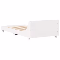 vidaXL Bed Frame with Headboard Wax Solid Wood Pine - white, 100 x 200 cm - Additional view 5