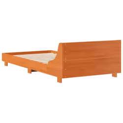 vidaXL Bed Frame with Headboard Wax Solid Wood Pine - wax brown, 100 x 200 cm - Additional view 5