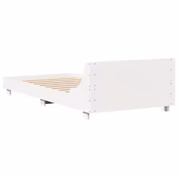 vidaXL Bed Frame with Headboard Wax Solid Wood Pine - white, 90 x 200 cm - Additional view 5