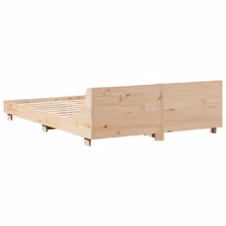 vidaXL Bed Frame with Headboard Wax Solid Wood Pine - natural, 140 x 190 cm - Additional view 5