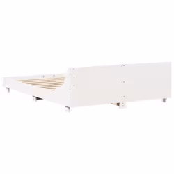 vidaXL Bed Frame with Headboard Wax Solid Wood Pine - white, 120 x 190 cm - Additional view 5
