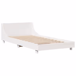 vidaXL Bed Frame with Headboard Wax Solid Wood Pine - white, 75 x 190 cm