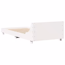 vidaXL Bed Frame with Headboard Wax Solid Wood Pine - white, 75 x 190 cm - Additional view 5
