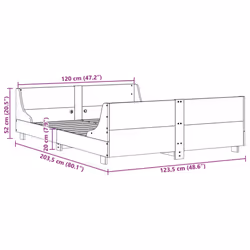 vidaXL Bed Frame with Headboard Bed Base Bedstead 120x200 cm Solid Wood Pine - Additional view 8