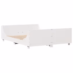 vidaXL Bed Frame with Headboard Home Bed Base White 120x200 cm Solid Wood Pine - Additional view 5