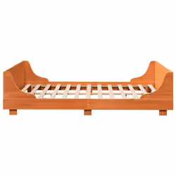vidaXL Bed Frame with Headboard Bed Base Wax Brown 120x200 cm Solid Wood Pine - Additional view 4